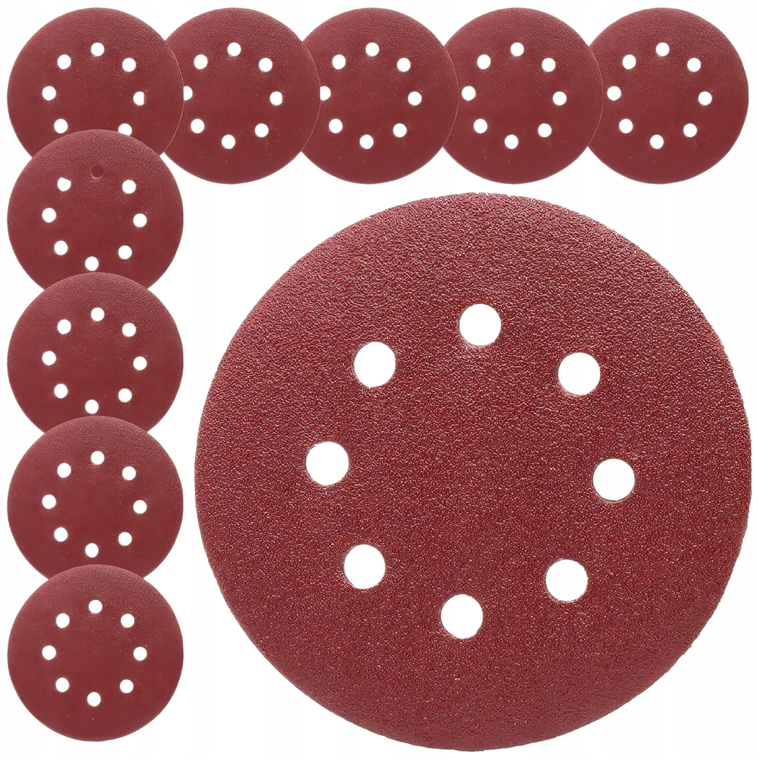 Krążek Ścierny Na Rzep Papier Do Szlifierki 180mm Z Otworami P180 10 szt.