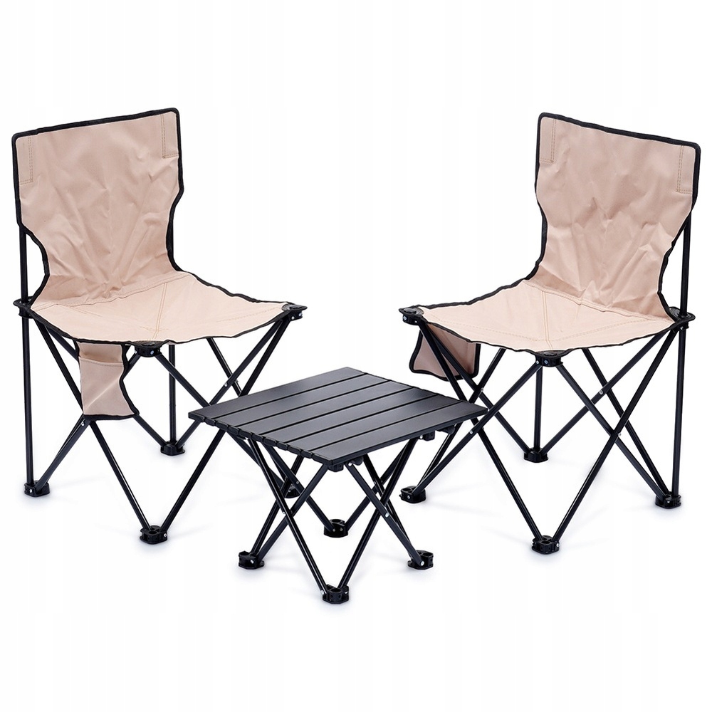 2x Turistické rybářské křeslo skládací plážové zahradní křeslo stolek