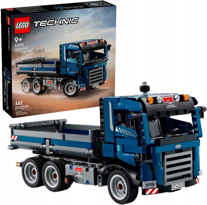 Stavebnice 462 dílků Lego Technic Sklápěč s naklápěcí převodovkou 42203
