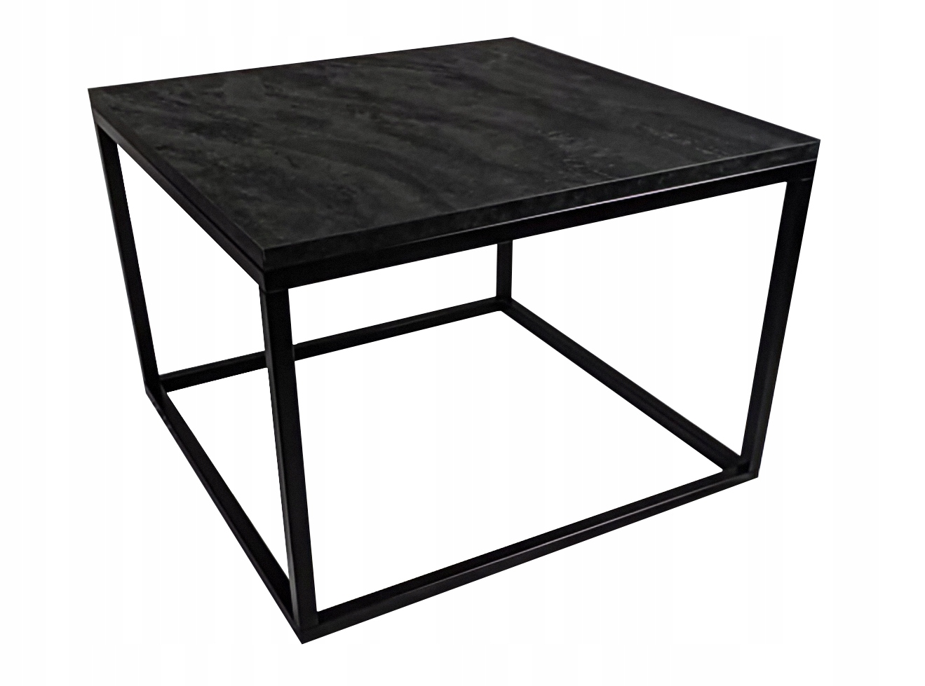 Kávový stolek loft kovový černý Beton 70x70