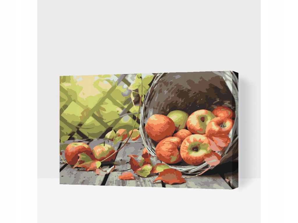 Malování Podle Čísel Jablka v košíku Ovoce Jídlo Podzim Velký 80x120 cm