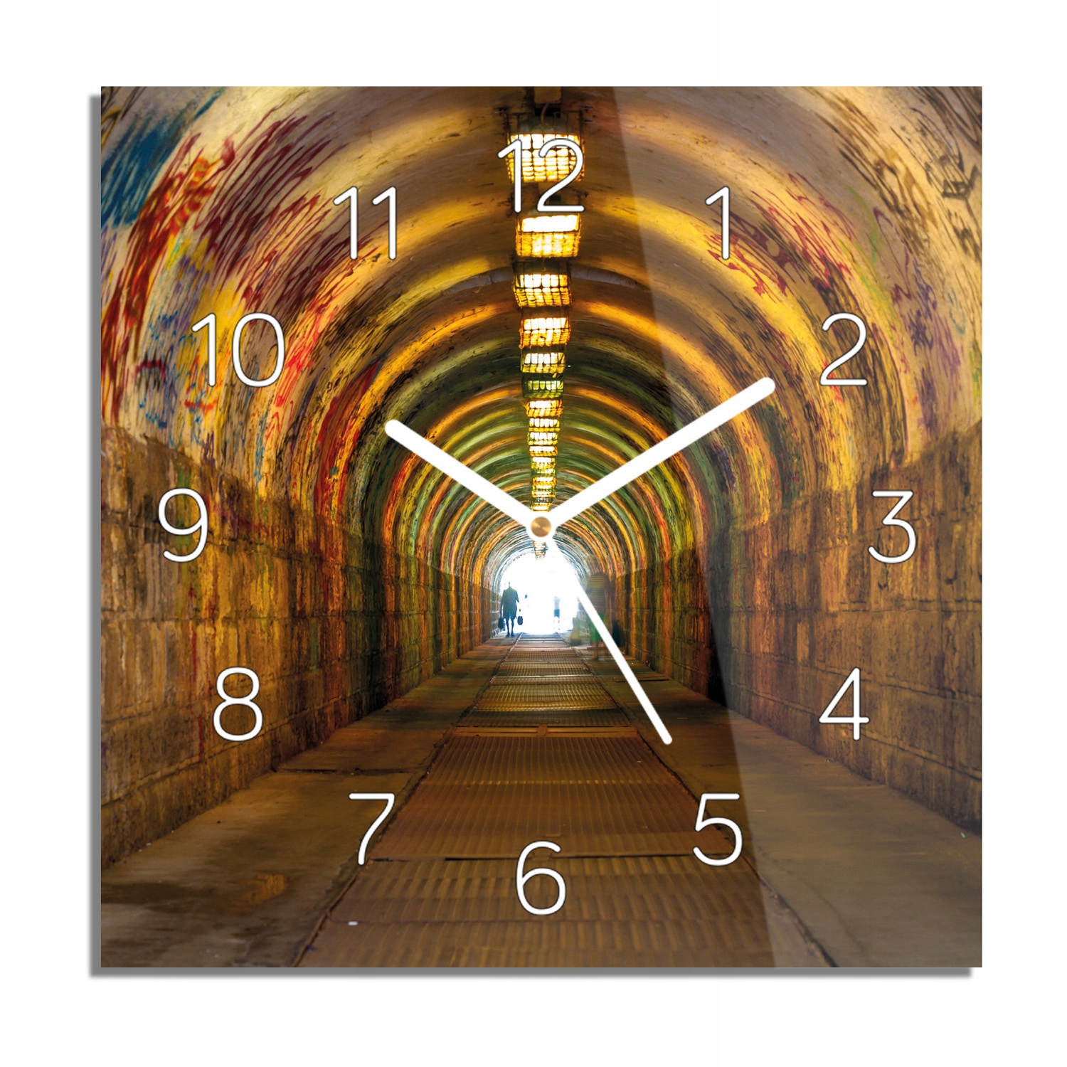 

Tunel graffiti zegar szklany cichy 30x30 do kuchni