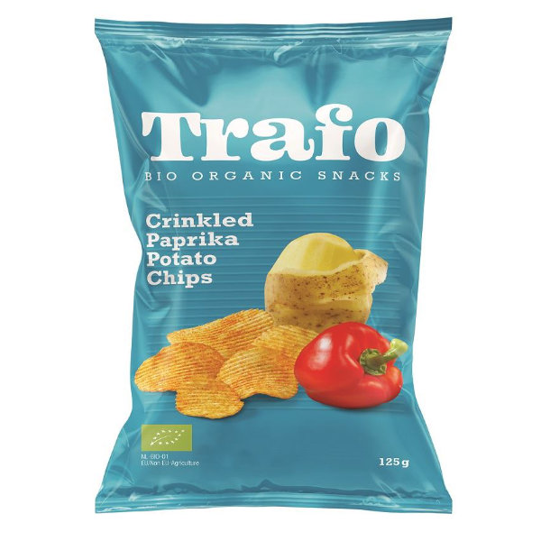 Levně 4x Bramborové Chipsy Vroubkované Paprikové Bio 125 g Trafo