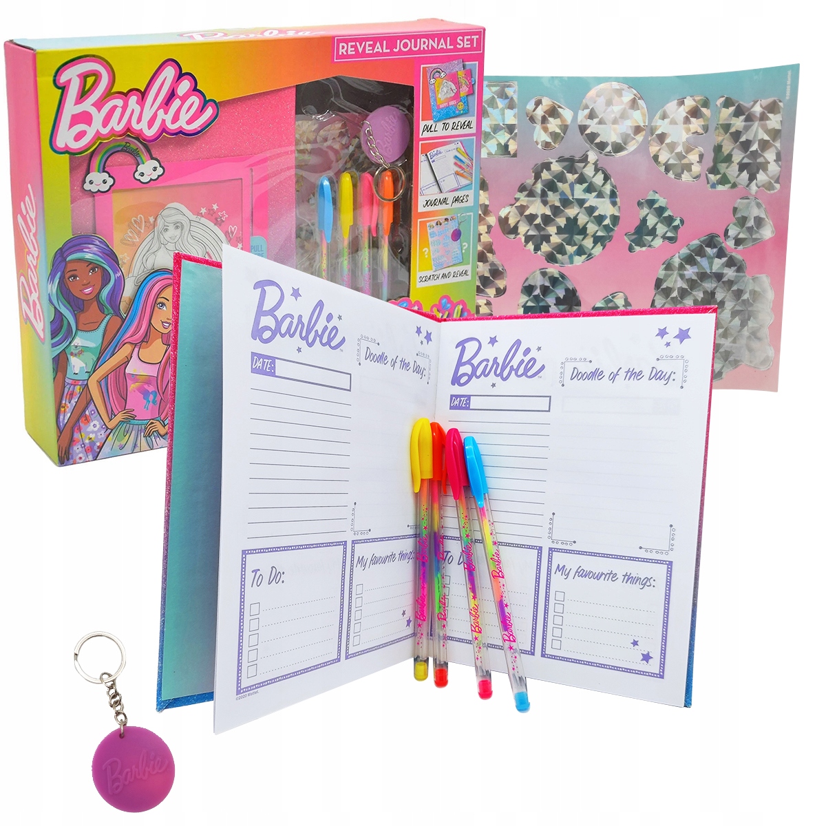 

Barbie Pamiętnik Brokatowy Notatnik Dlugopisy Żel