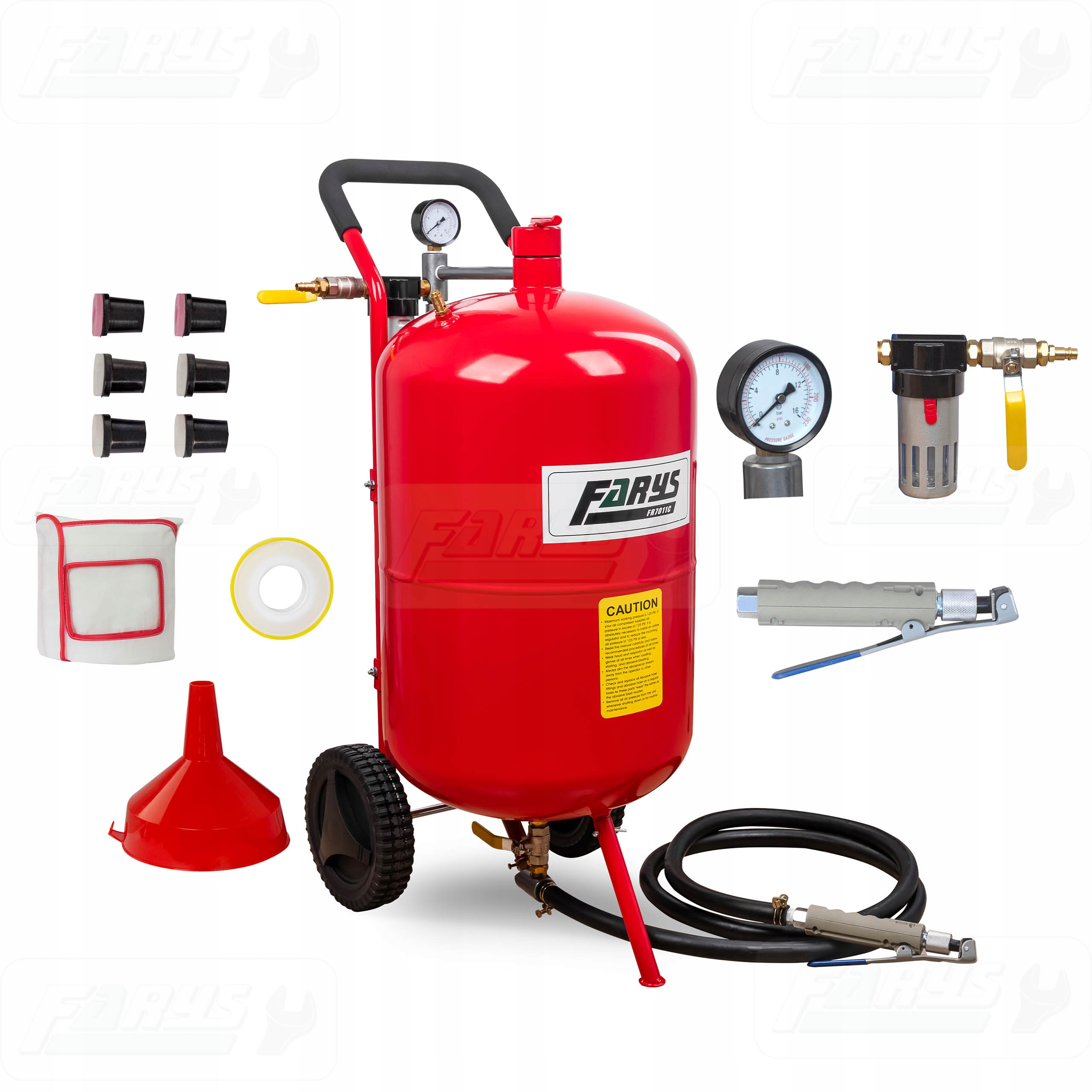 Piaskarka Syfonowa Oczyszczarka Mobilna 76l Zawory 1/2" Farys FR7011C