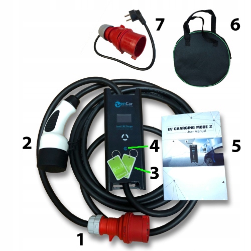 Ladowarka do samochodu 7kW type2 adapter 230V Weight with packaging 2 kg