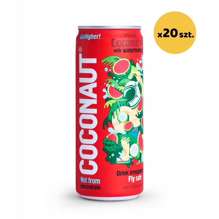 Levně Přírodní kokosová voda s melounovou šťávou 20 x 320 ml