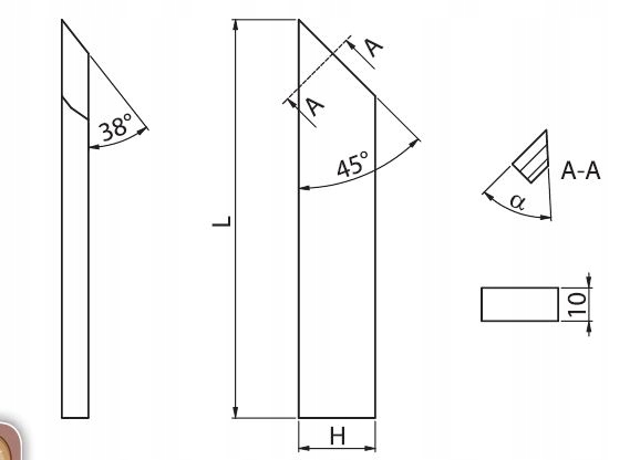 Nůž pro obraceč obláčků Safo Hss 200x20x10 Fab