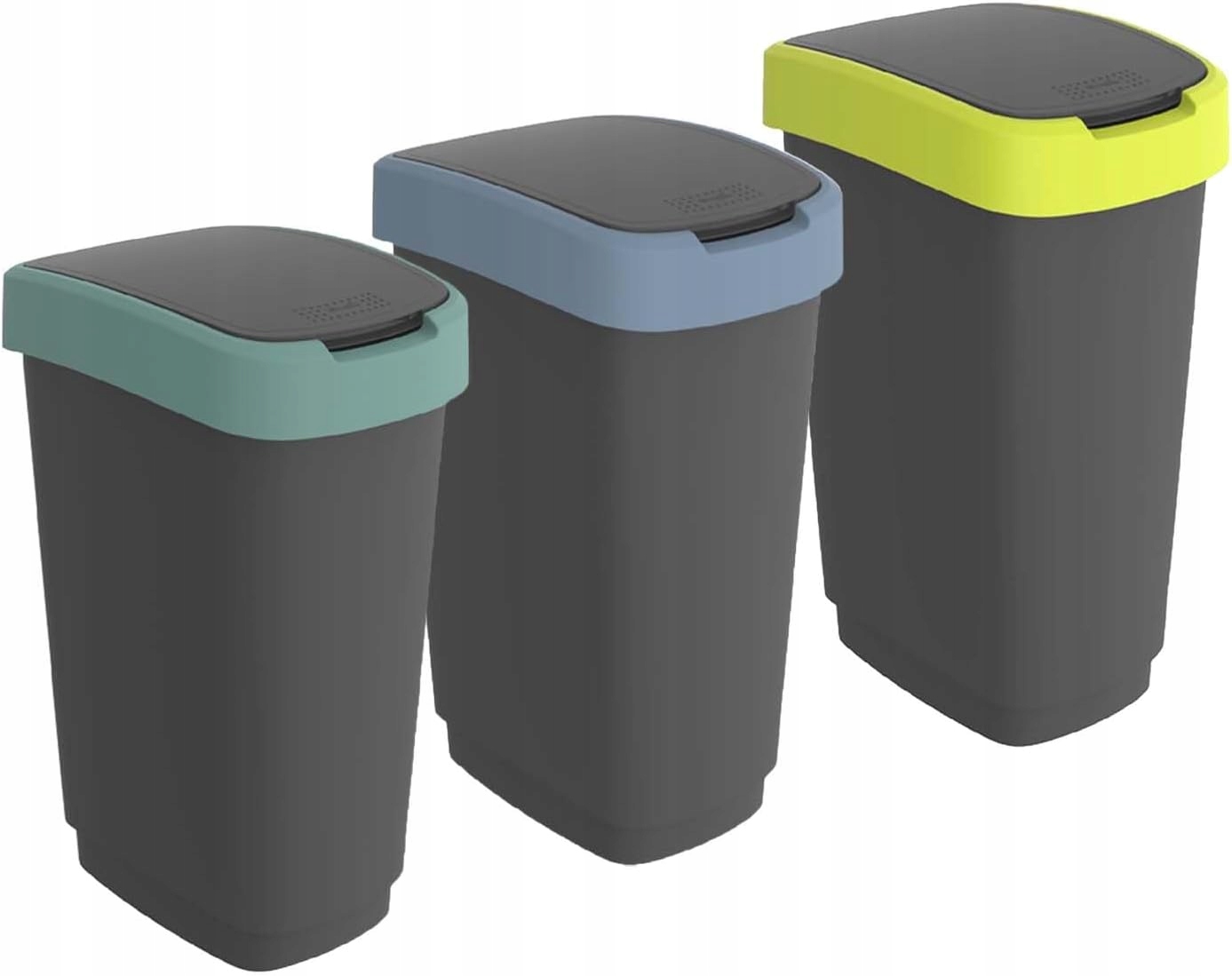 Sada 3 výklopných košů na tříděný odpad Rotho Twist 3x 25 L