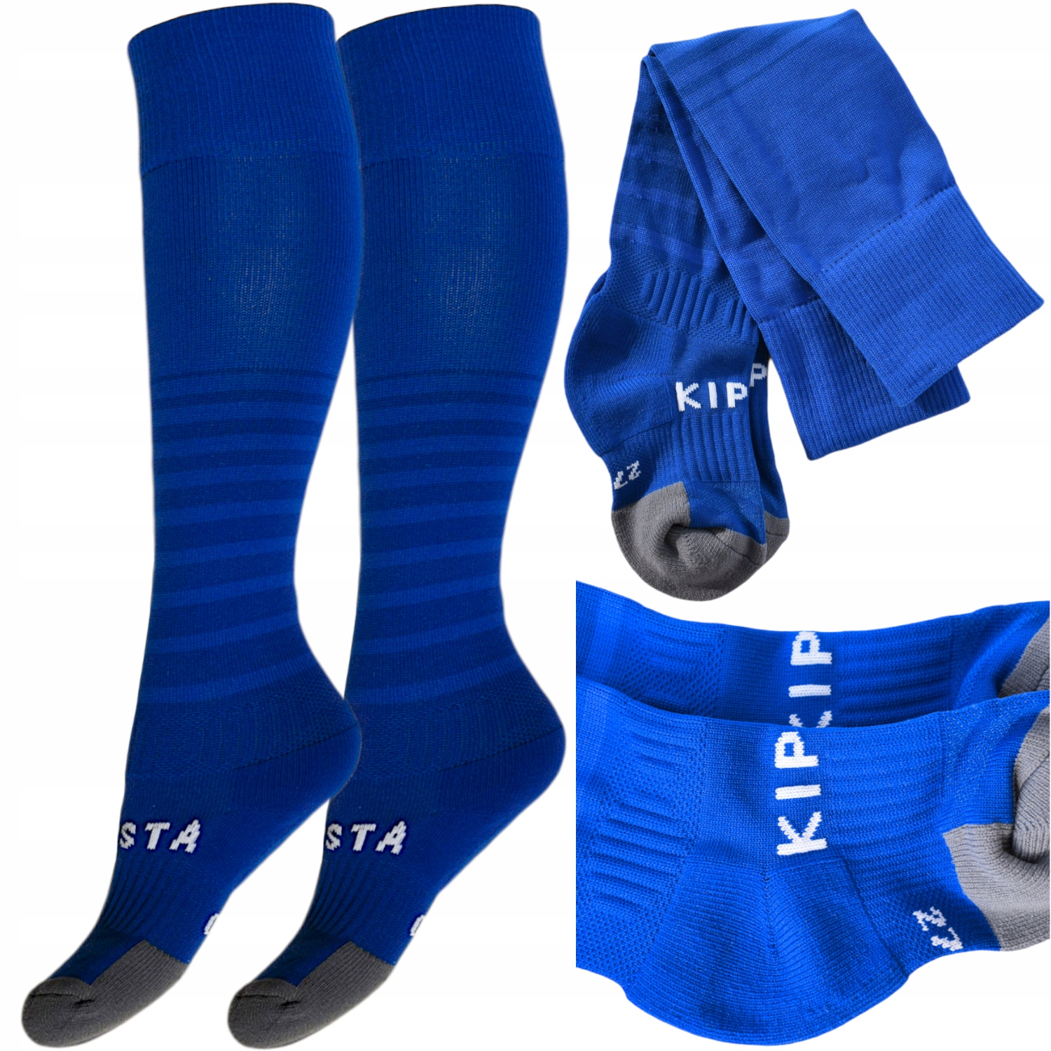 Skarpety getry granatowe Kipsta Club 27/30