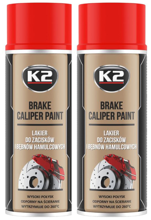 2x CZERWONY LAKIER DO ZACISKÓW HAMULCOWYCH K2 ZESTAW + ZMYWACZ Numer katalogowy producenta L346CE
