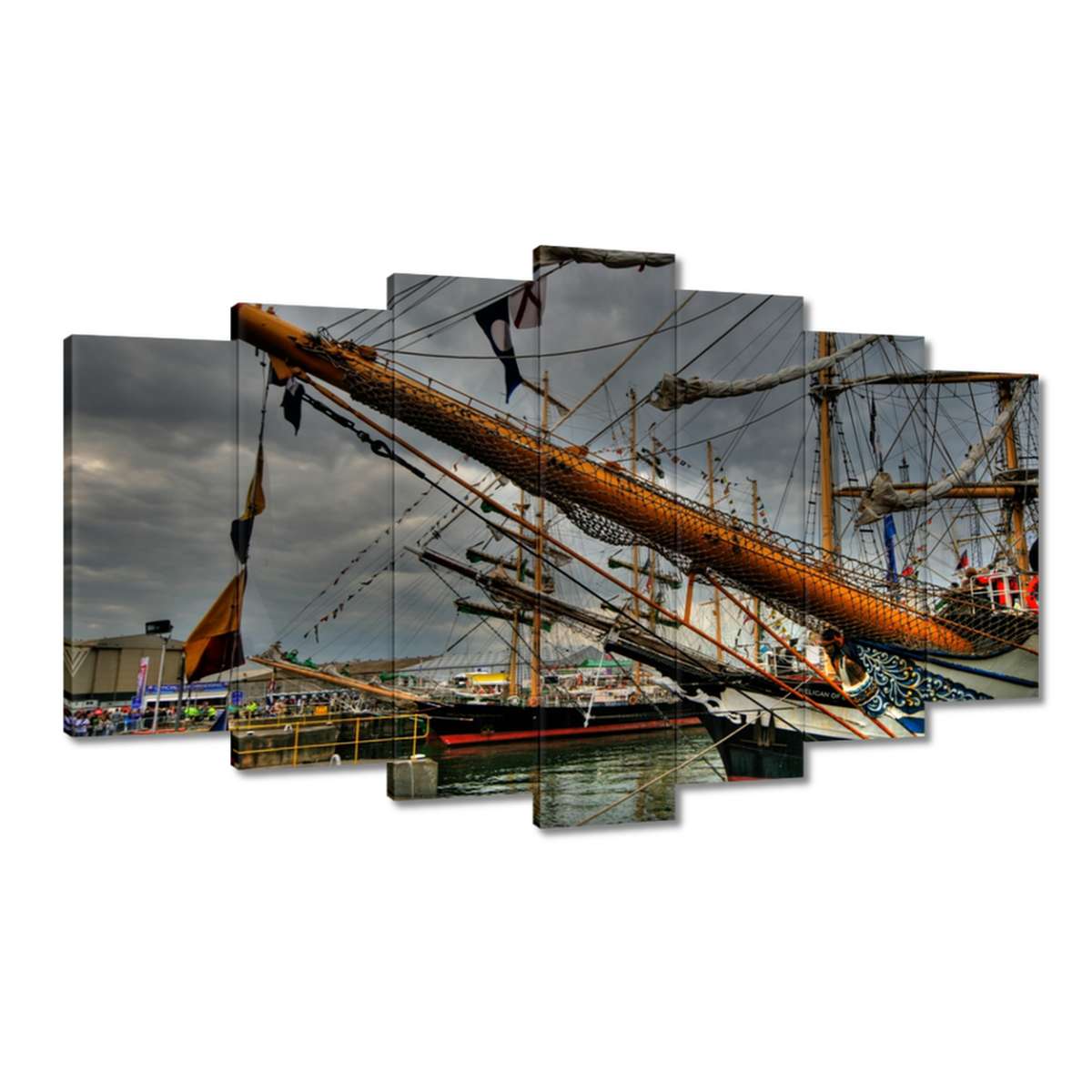 Obrazy 140x80 Plachetnice v přístavu