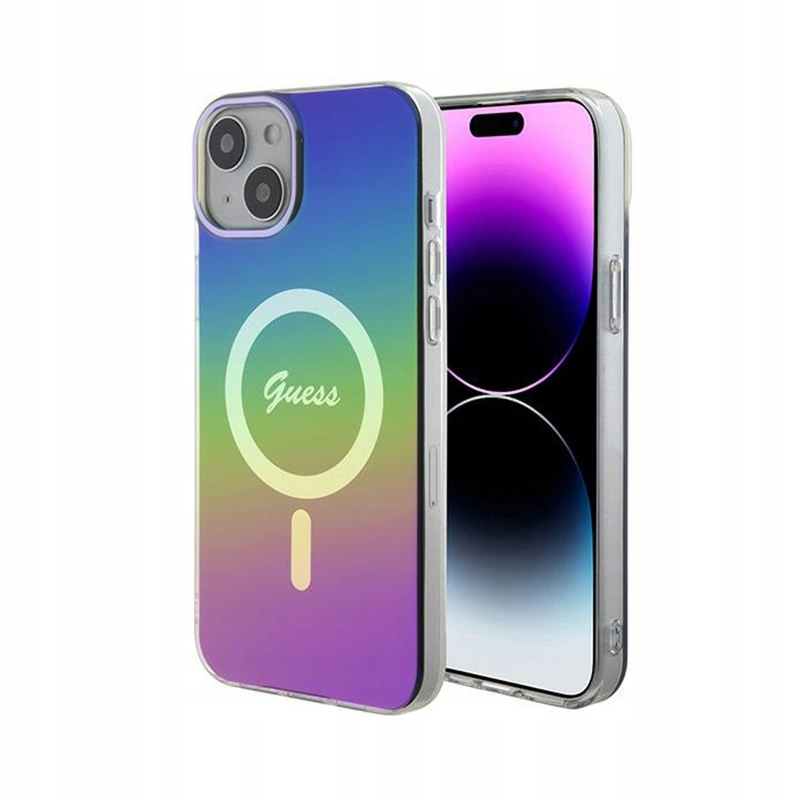 Guess IML Iridescent MagSafe – Pouzdro pro iPhone 15 (barevné)