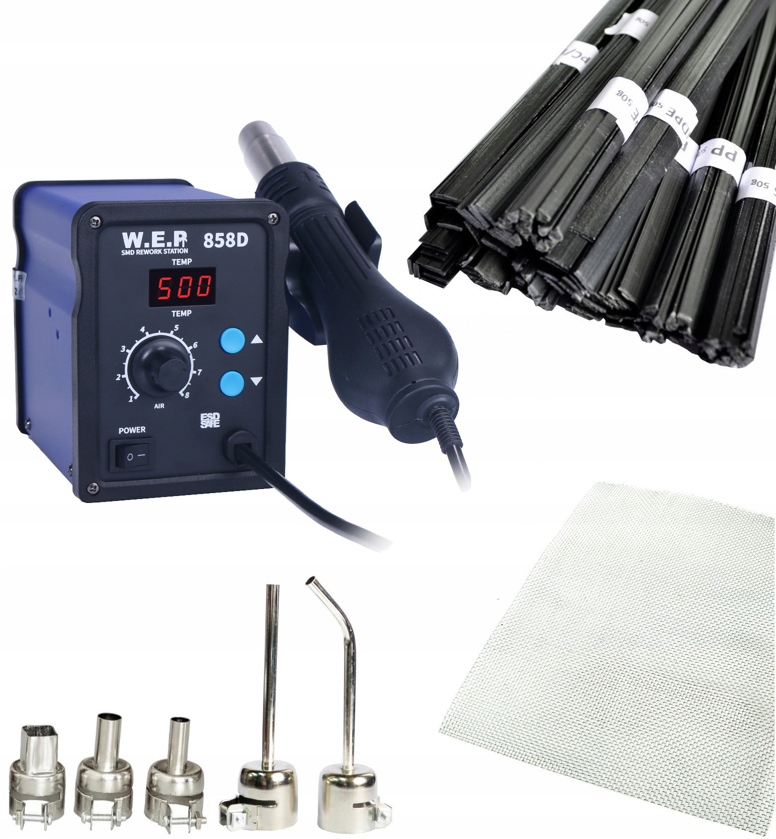 SPAWARKA PLASTIKU WEP 858D 5Dysze Spoiwo Siatka