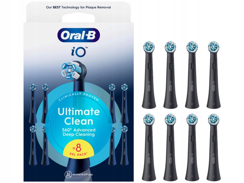 Końcówki szczoteczki Oral-b Io Ultimate Clean Czarny (8 szt.)