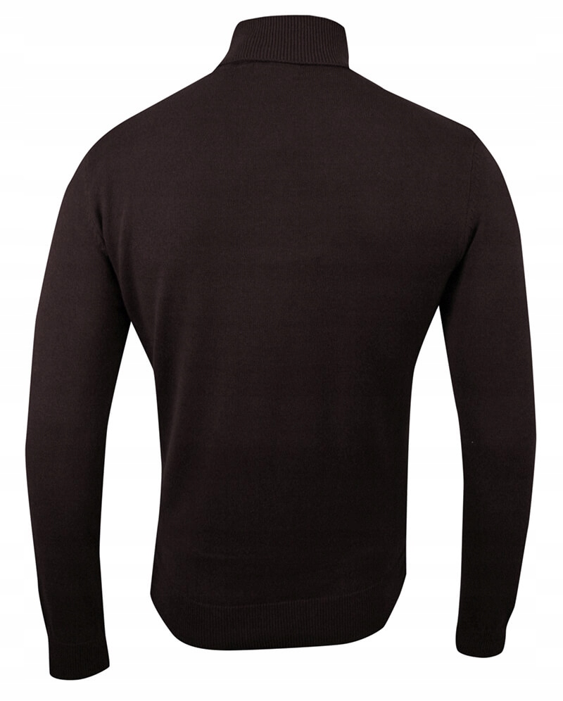 Elegancki Męski Golf -Brązowy -BRAVE SOUL - L Rozmiar L