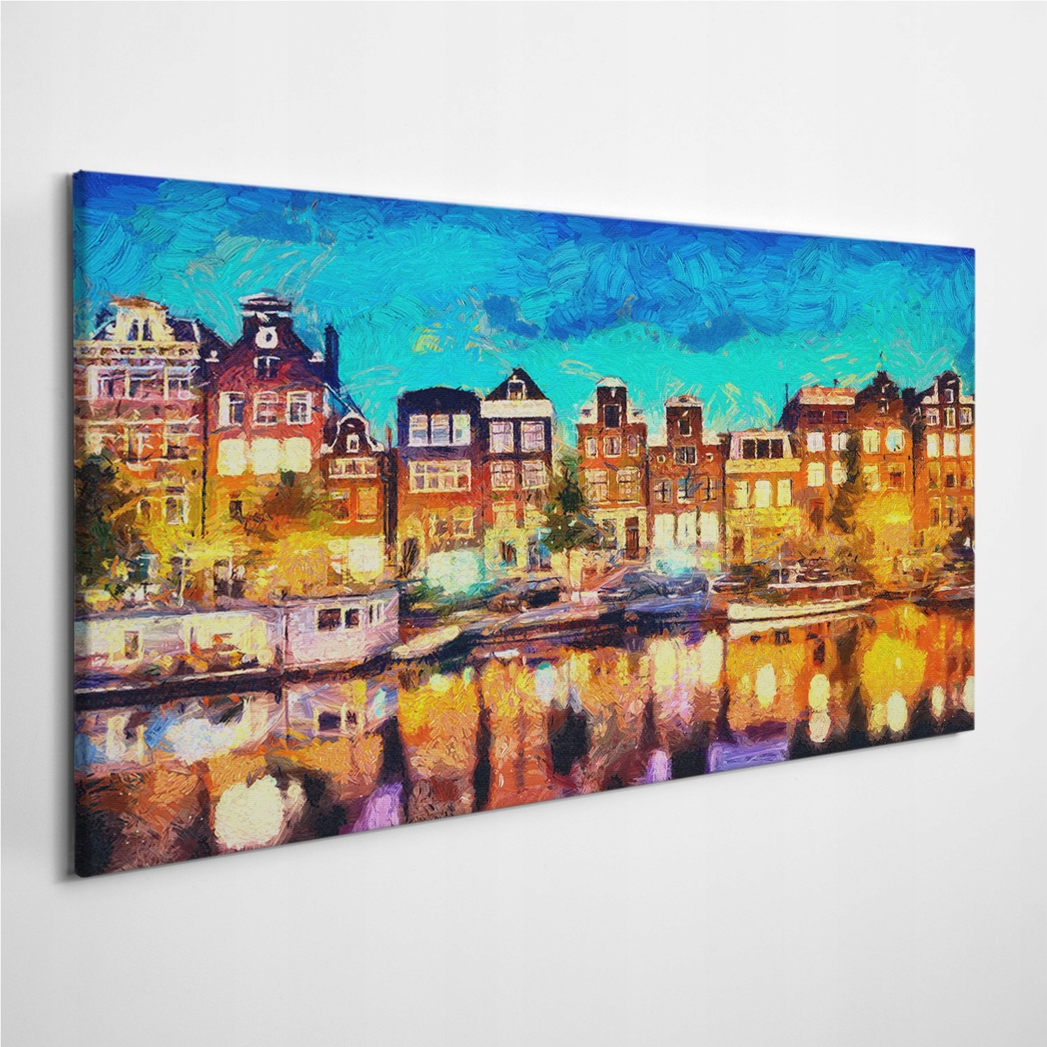 

Foto-obraz na ścianę Amsterdam Kanał Domy 120x60