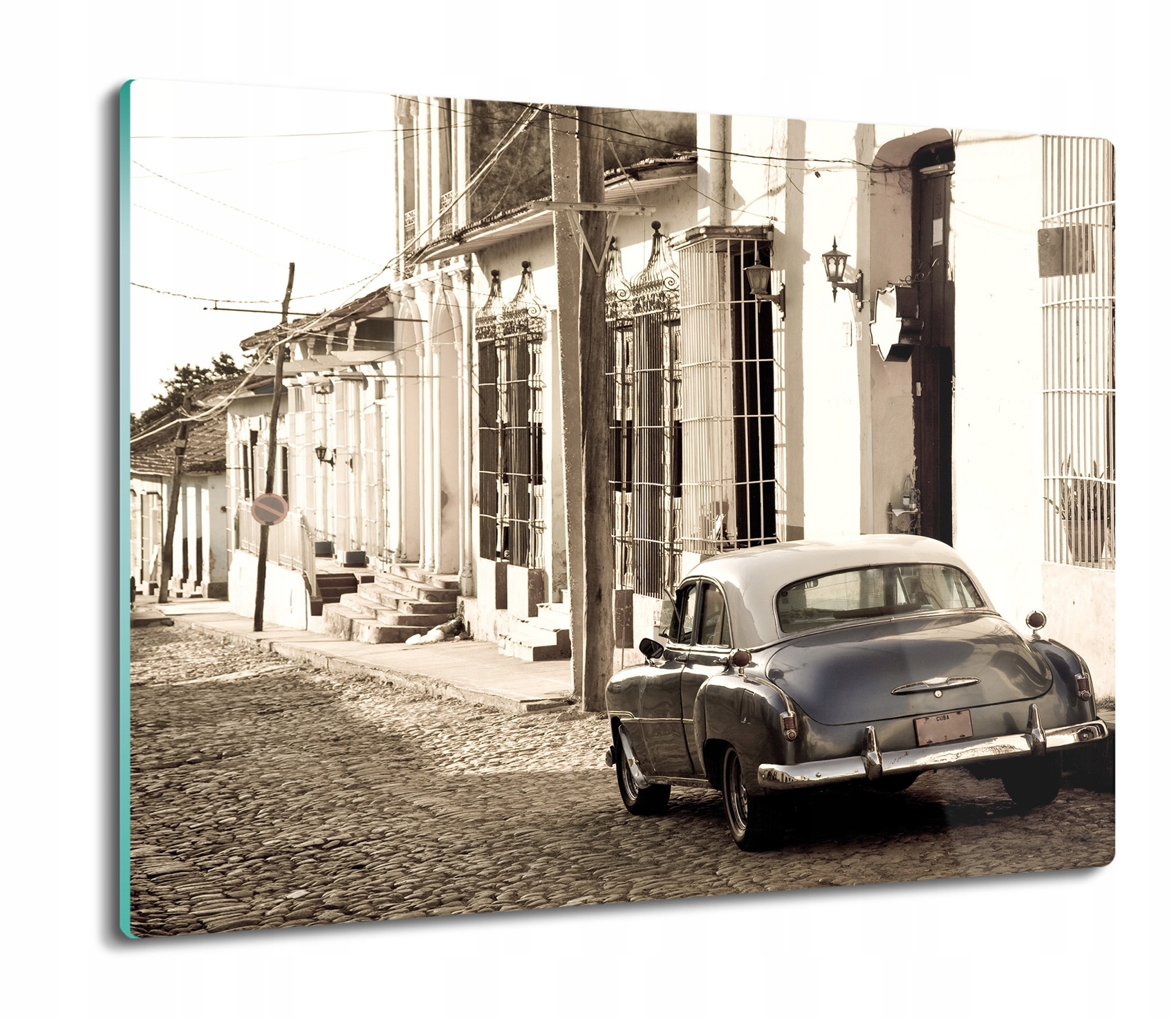 Deska z tvrzeného skla pro krájení, servírování, auto, retro město