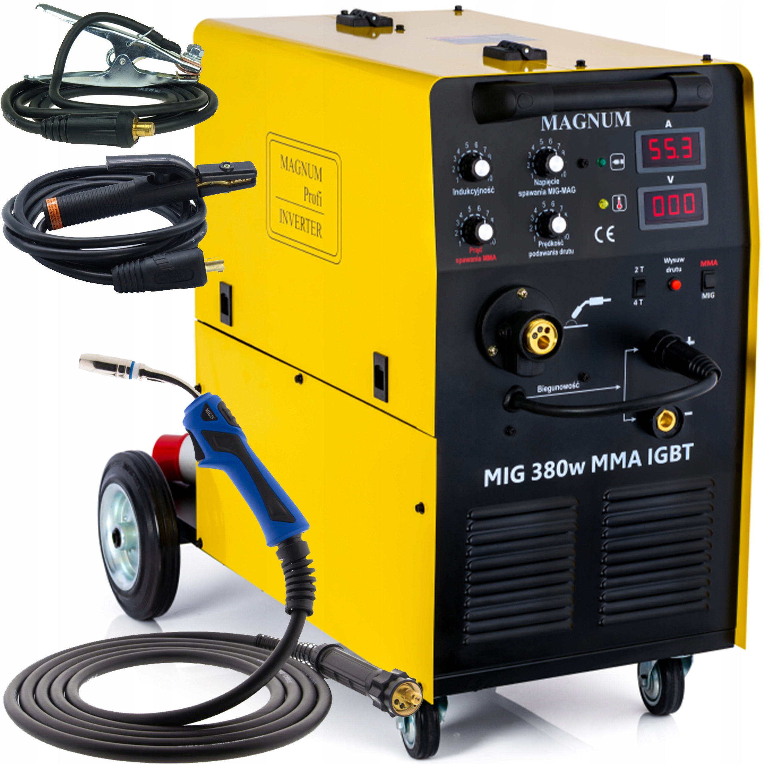 Spawarka Magnum Mig 380W Mma Igbt Mig/mag Fcaw 380A 400V 4x4 2T/4T