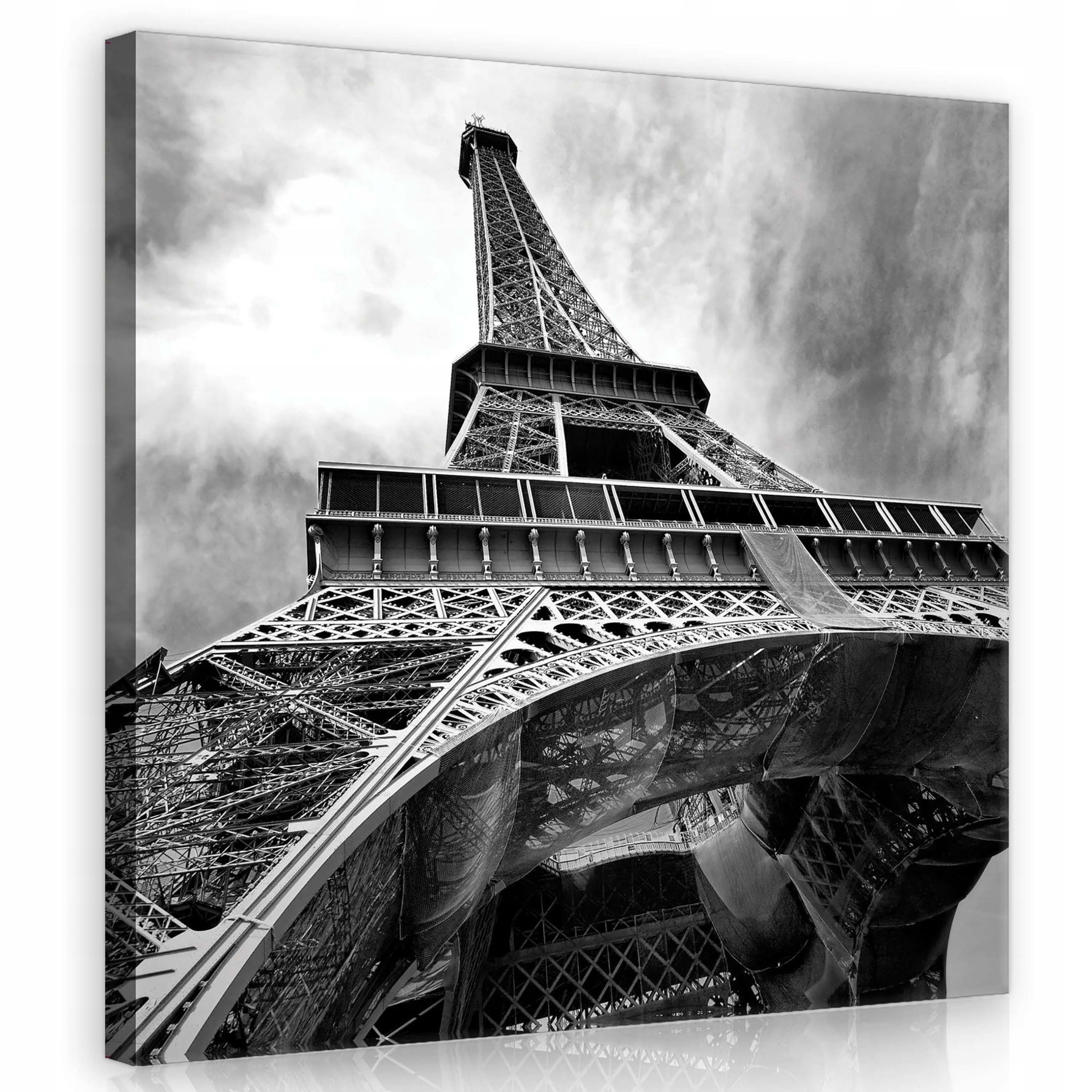 Obraz 80x80 Eiffelova věž Černobílá fotografie do obývacího pokoje v loftovém stylu