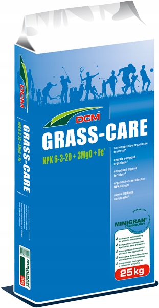 DCM Organicko-minerální hnojivo Grass Care podzim, 6-3-20+3 MgO Fe 25 kg