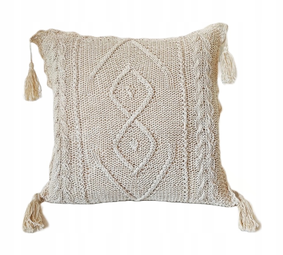 

Poszewka Szydełkowa 40x40 Beżowa Koronka Boho