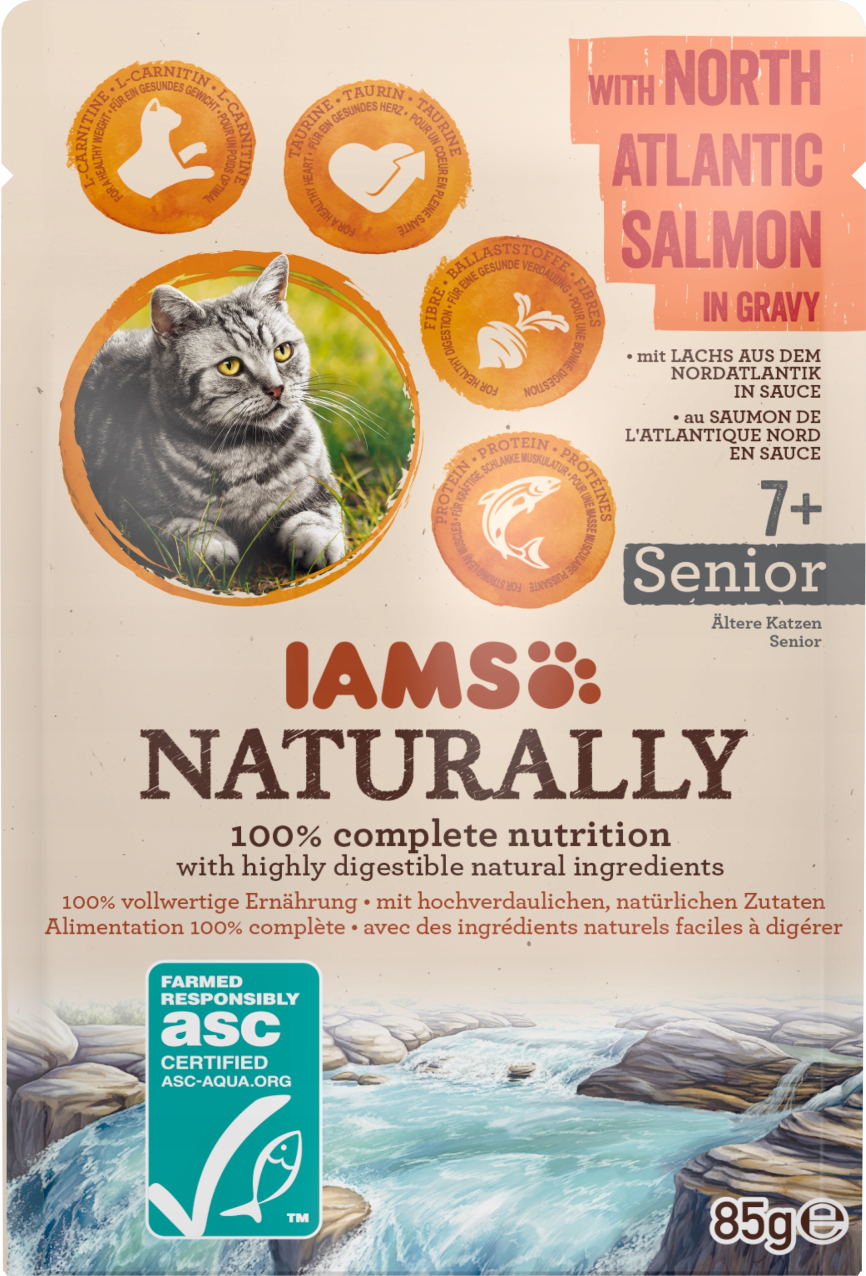 IAMS Naturally mokra karma dla kota łosoś 85g