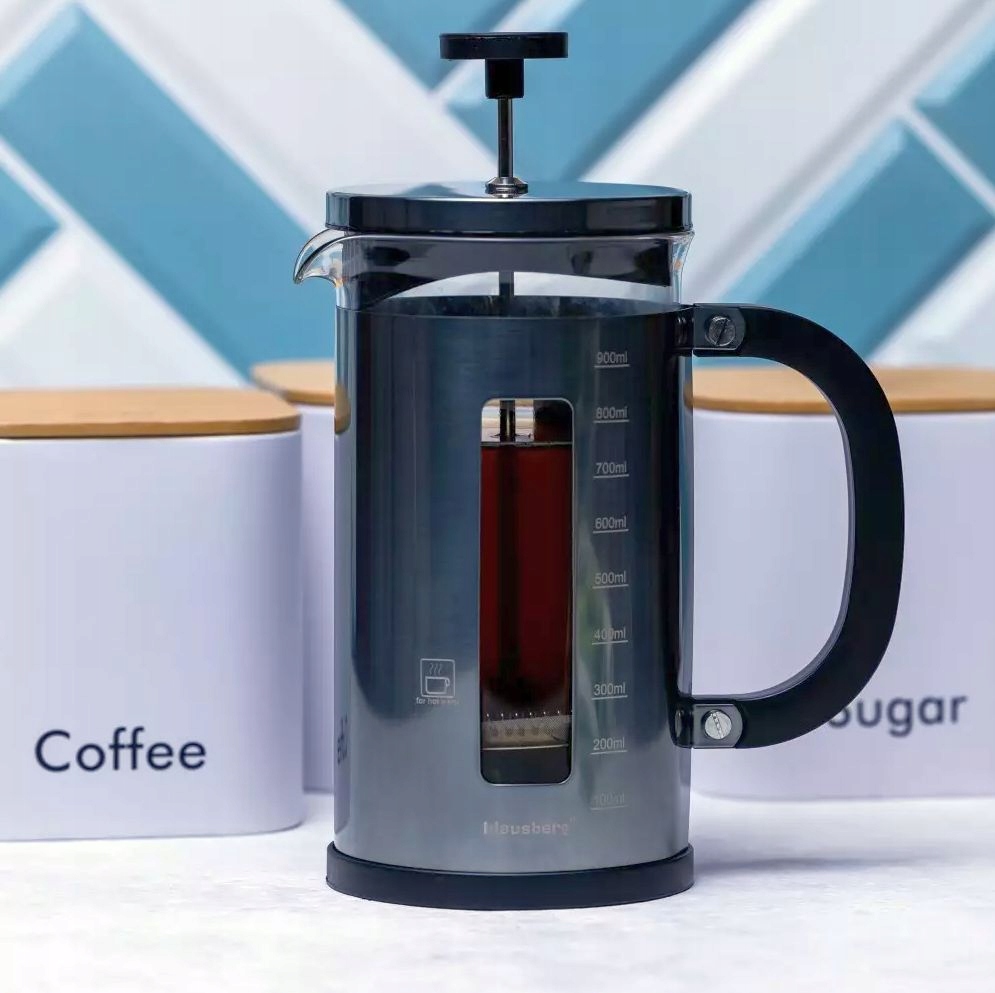 ZAPARZACZ TŁOKOWY do KAWY HERBATY ZIÓŁ DZBANEK FRENCH PRESS SZKŁO GRAFIT 1L Marka Klausberg