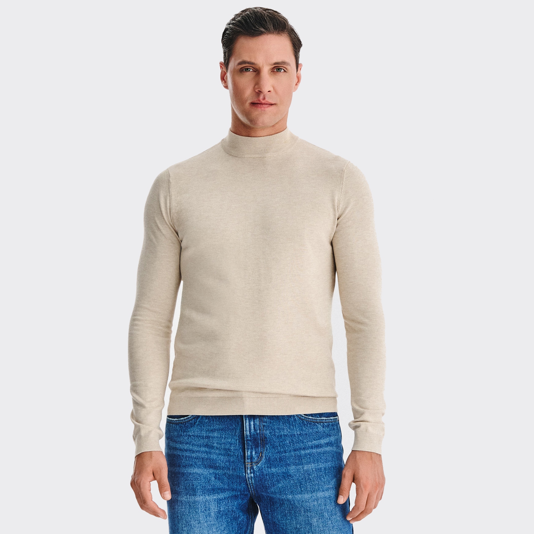 Elegantní pánský pologolf v béžové barvě Pako Lorente vel XXL
