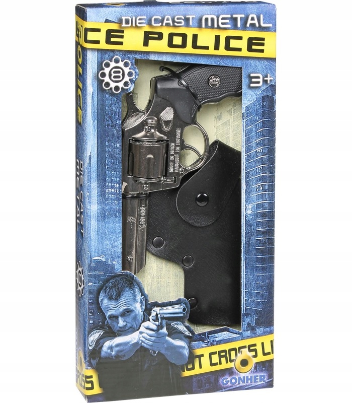 

Mały policjant Metalowy pistolet zabawka Kapiszony