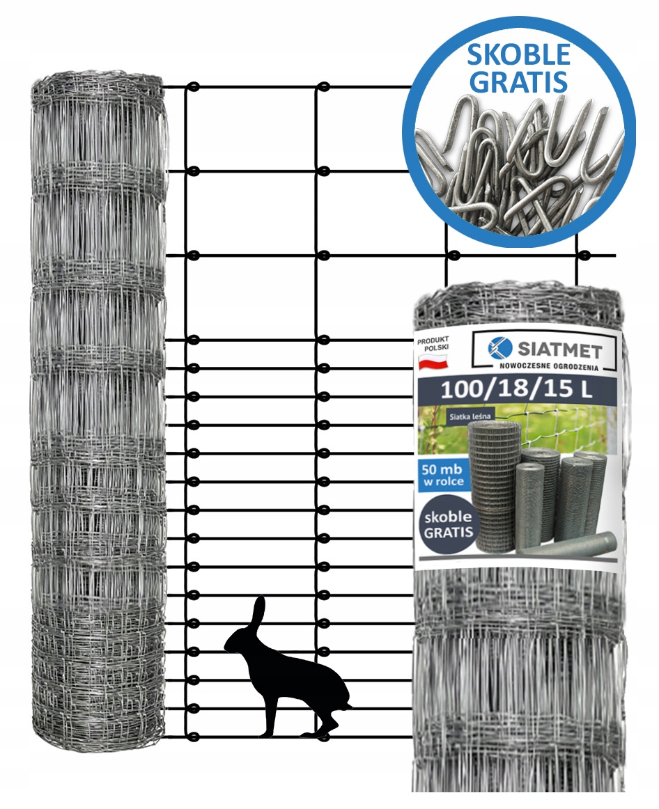 Siatka ogrodzeniowa leśna gęsta 100/18/15 L 50 m