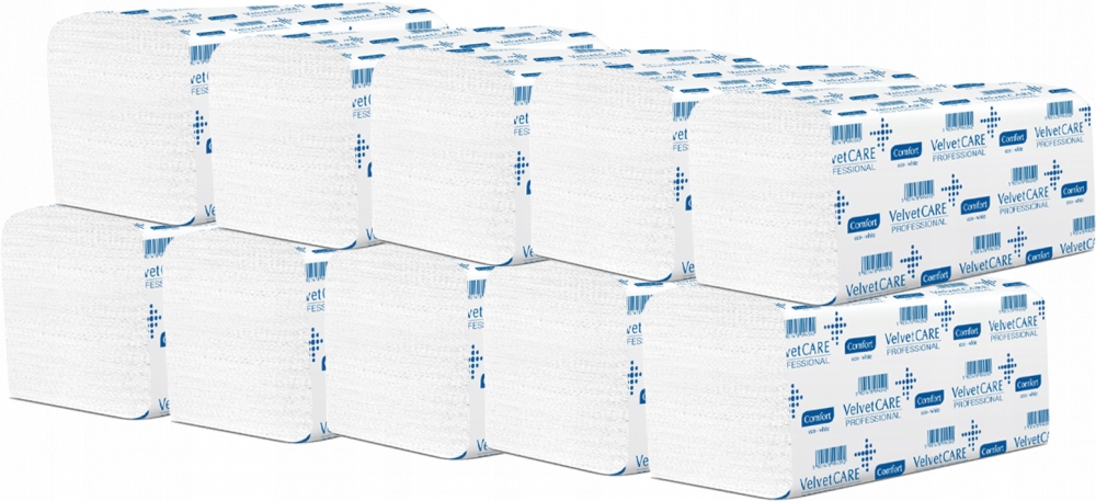 Ręcznik Zz Papier 100% Celuloza Biały 150 Listków x10