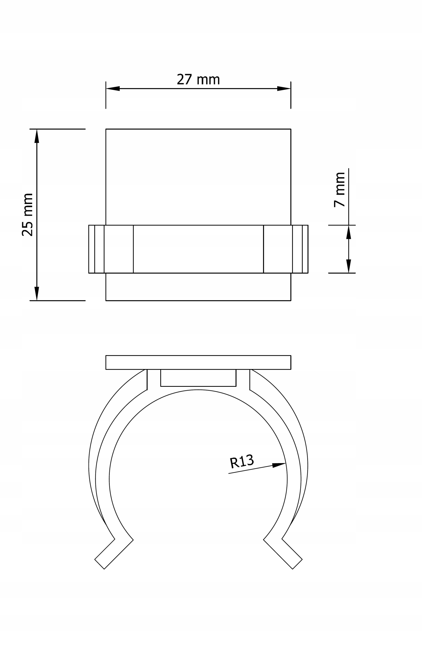 2x Klip do nogi kuchennej H100, H150 czarny Model KLIP