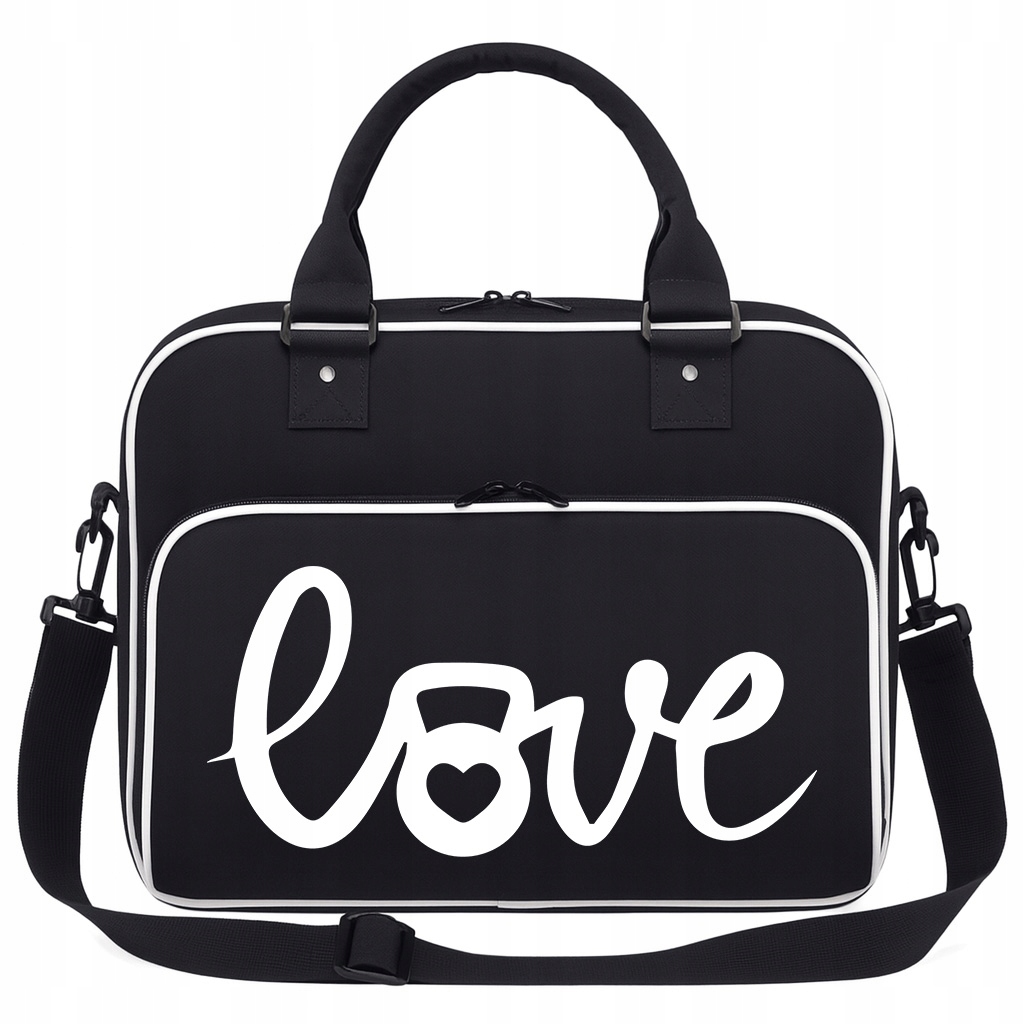 Torba Czarna Love Na Siłownię Trening Pilates Fitness Jogę Sportowa Pojemna