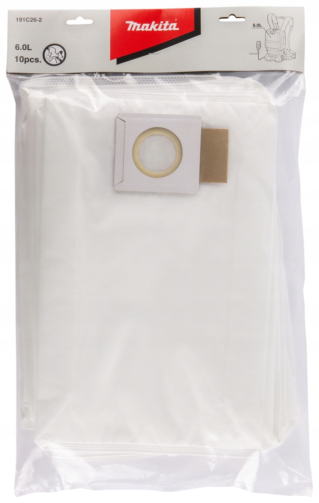 Makita 191C26-2 Sáčky Do Vysavače 6L 10 Kusů DVC660 DVC665