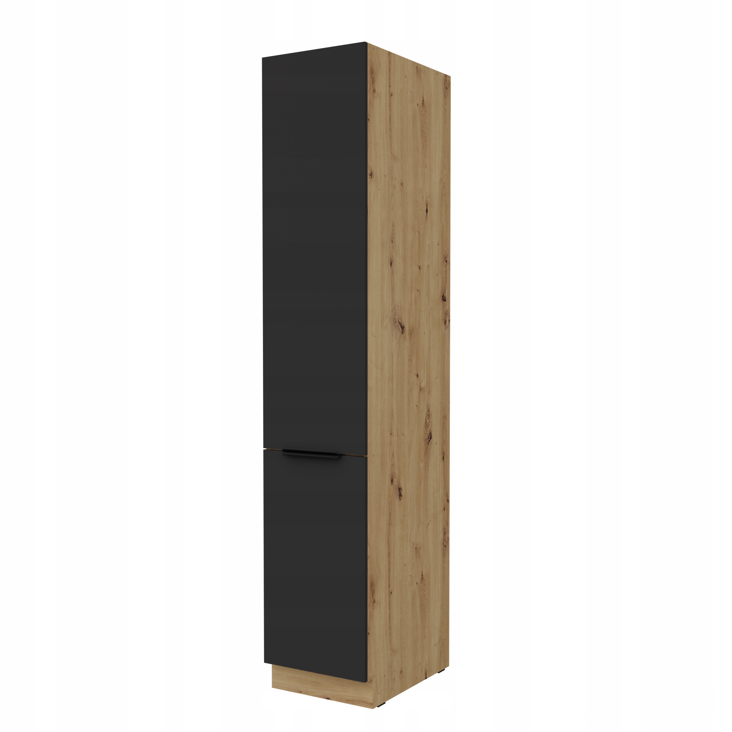 Kuchyňská sloupková skříňka 40, hospodářský komín 40 cm Dub Artisan Černý mat