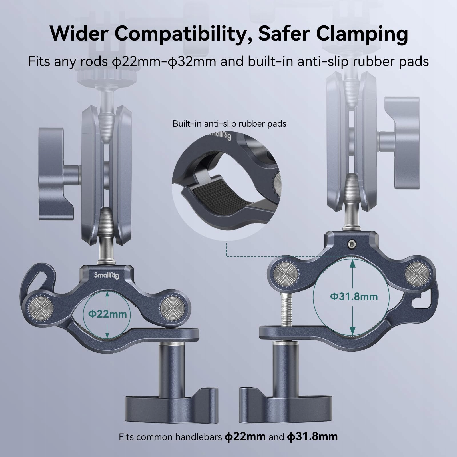 Uchwyt Na Kierownice Clamp Do Kamer Sportowych 0.5kg Rower Moto SMALLRIG — miniatura 6