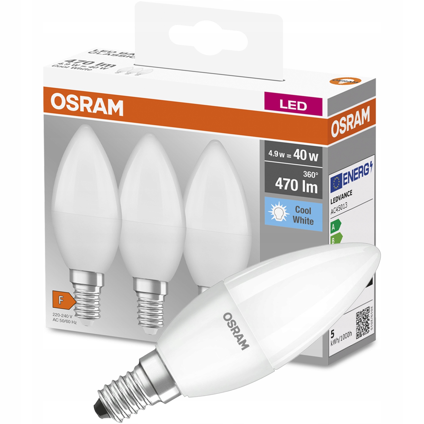 

Żarówka Led Świeczka E14 5W 40W 4000K Osram 3PAK