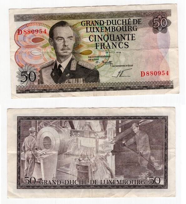 LUKSEMBURG 1972 50 FRANCS