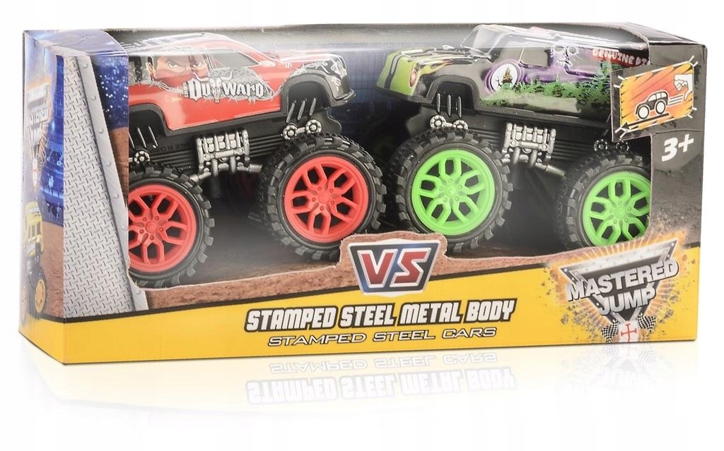 MONSTER TRUCK WHEEL SAMOCHÓD TERENOWY 2 AUTA W ZESTAWIE