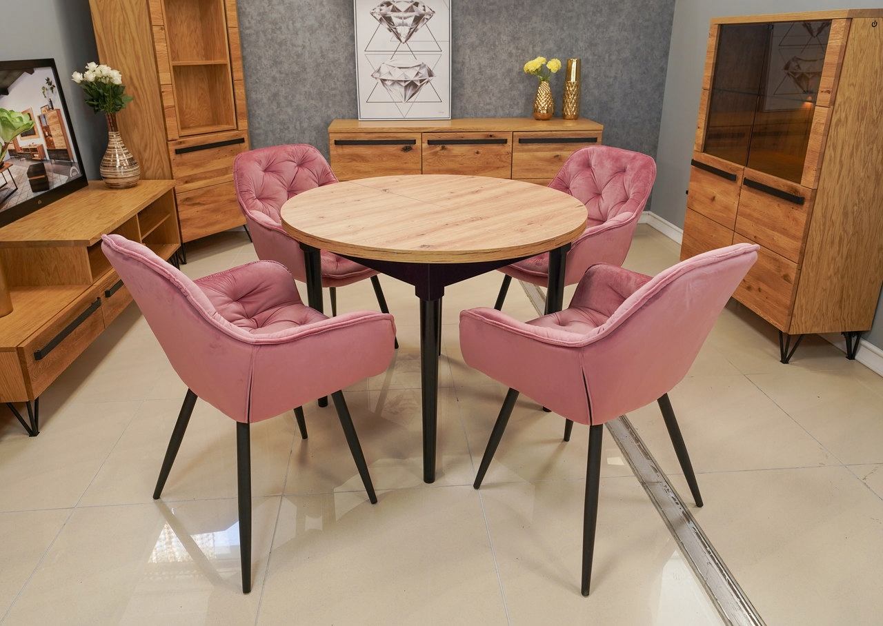 KRZESŁO TAPICEROWANE VELVET WELUR VITOS RÓŻOWY Szerokość mebla 60 cm