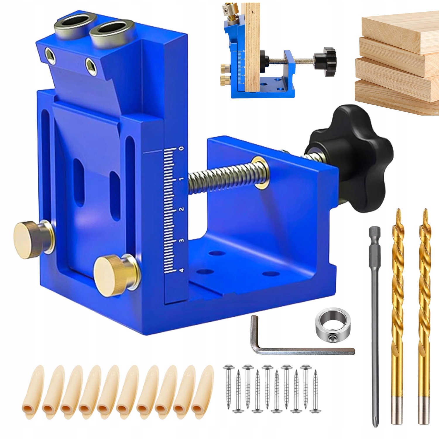 Hliníková Vrtací Šablona S Regulací A Svorkou Pro Dřevěný Nábytek