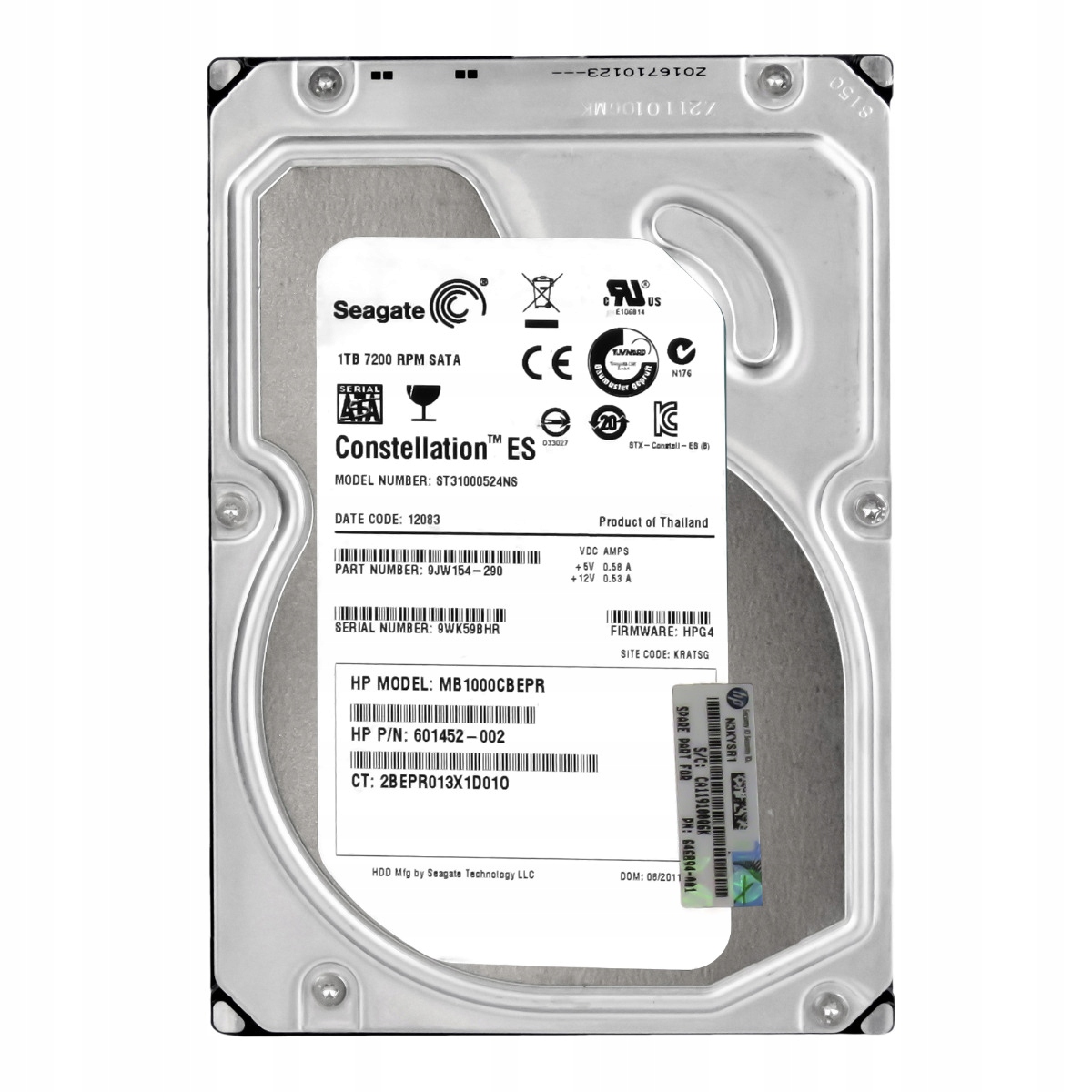 Hp 601452-002 1TB Sata II 7.2K 32MB 3.5'' MB1000CBEPR