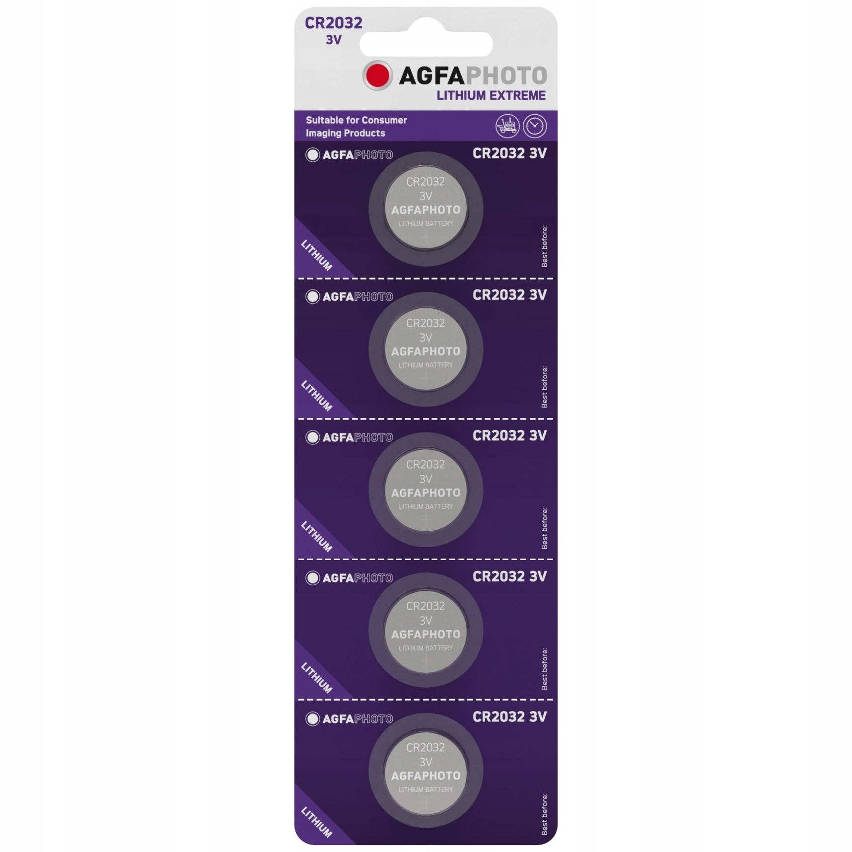 

5x Bateria Guzikowa Agfaphoto CR2032 3V Litowa