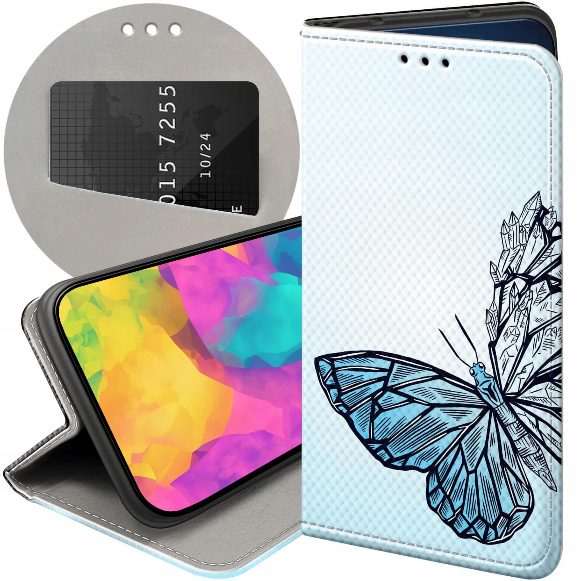 Etui Z Klapką Do Motorola Moto G14 Motyle Butterfly Futerał Pokrowiec
