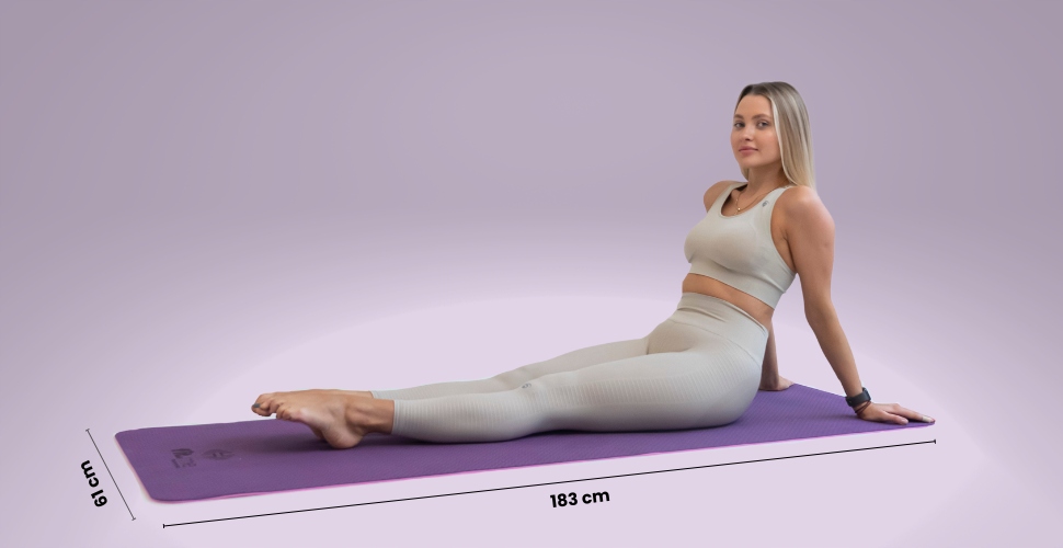 MATA DO JOGI DWUKOLOROWA ANTYPOŚLIZGOWA KARIMATA DO ĆWICZEŃ TPE WYTRZYMAŁA Długość (cm) 183