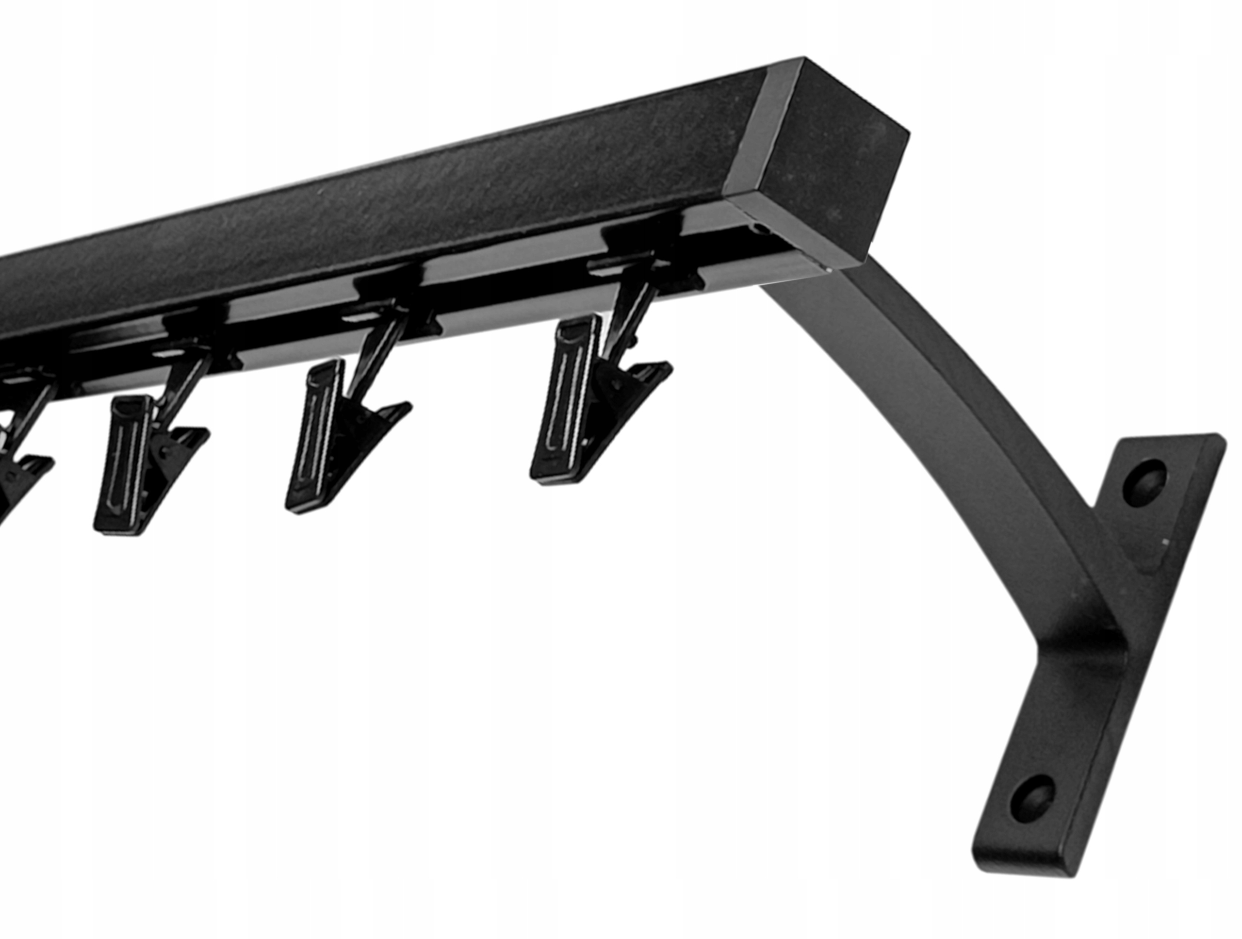 Jednoduchá garnýž hliníkový Kwadro 20 mm 200 cm černý mat komplet žabek