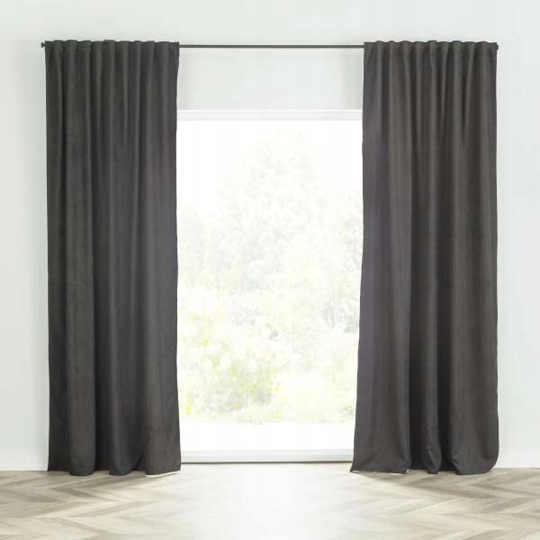 

Dekoria Zasłona Basic na taśmie 140x260 czarna