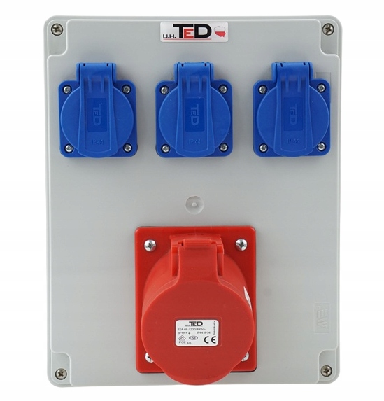 Stavební Rozvaděč 1 X 400V 32A/5P 3 X 250V 16A IP44