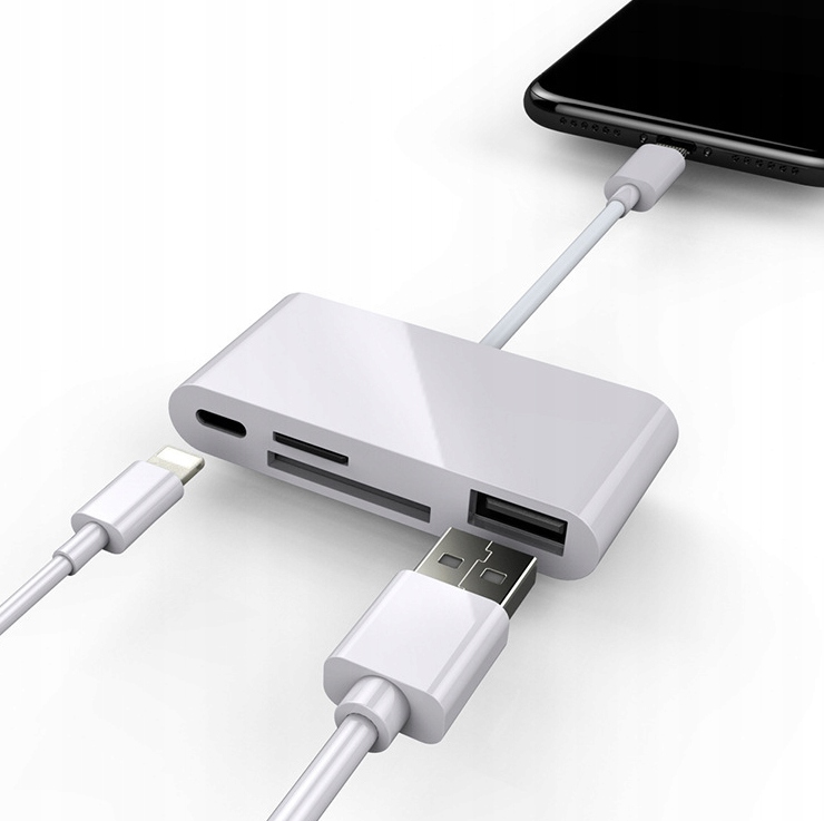 Adapter Czytnik Kart Pamięci do Apple iPhone Lightning micro SD USB 256GB Marka Zenwire